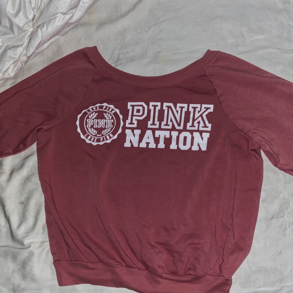 PINK Nation Long Sleeve Scoop Neck Sweatshirt